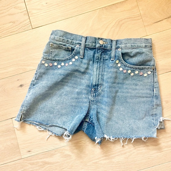 Madewell Perfect Vintage Jean Short Floral Embroidered Size 28 - Picture 4 of 12